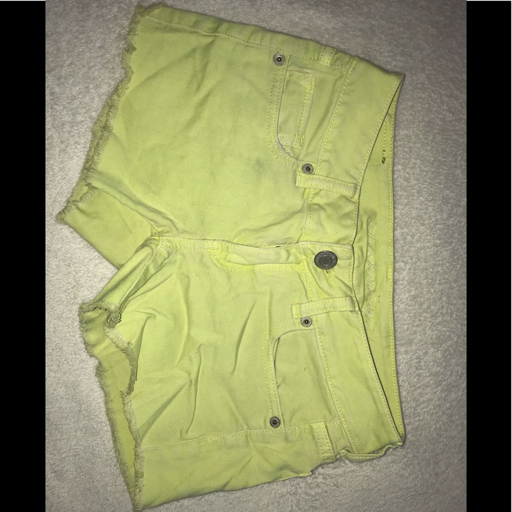Neon Yellow Jean shorts
